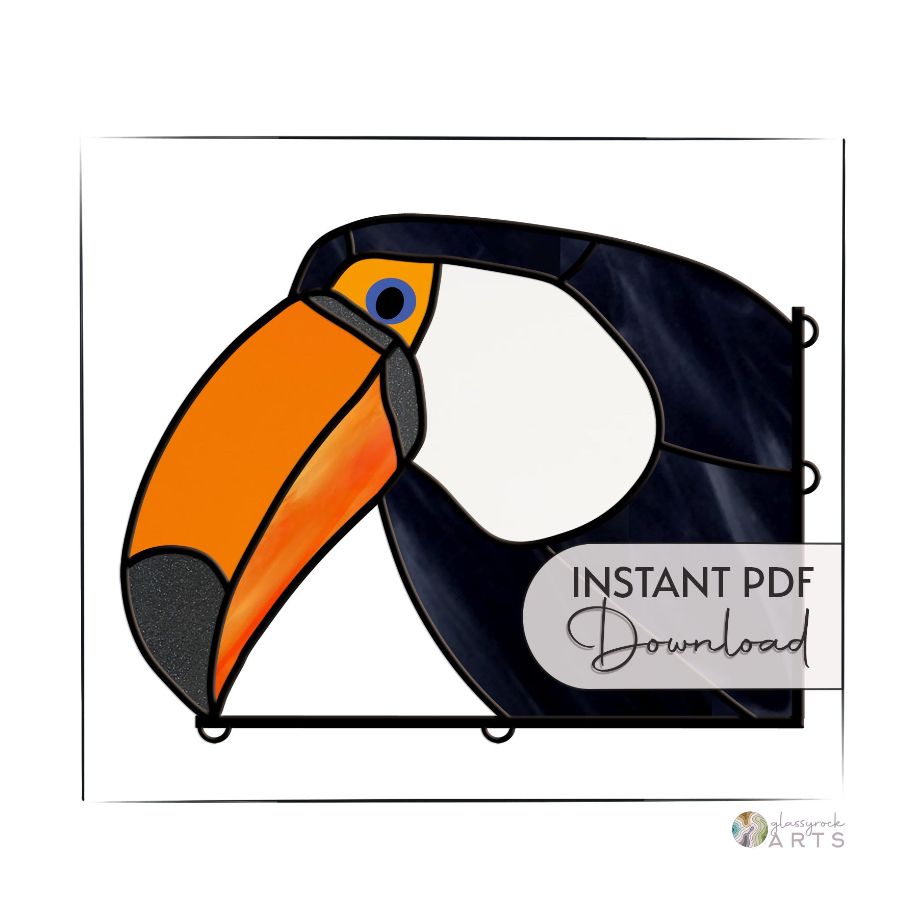 Toucan Bird Stained Glass Pattern – GlassyRock Arts