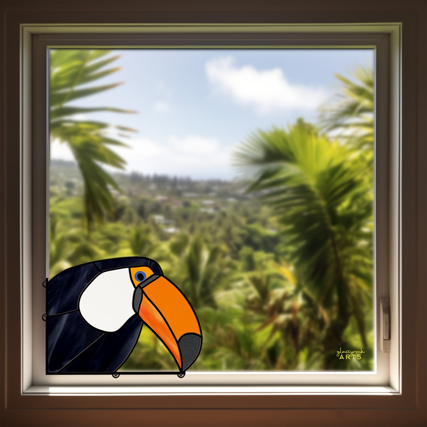 Toucan Stained Glass Bird Pattern