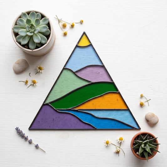 Boho Landscape Triangle Stained Glass Pattern