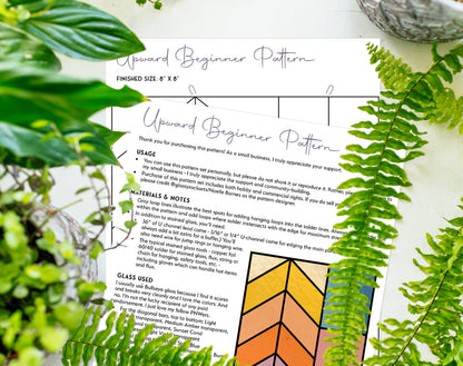 Minimalist Beginner Stained Glass Pattern - Crafting Patterns & Molds from GlassyRock Arts