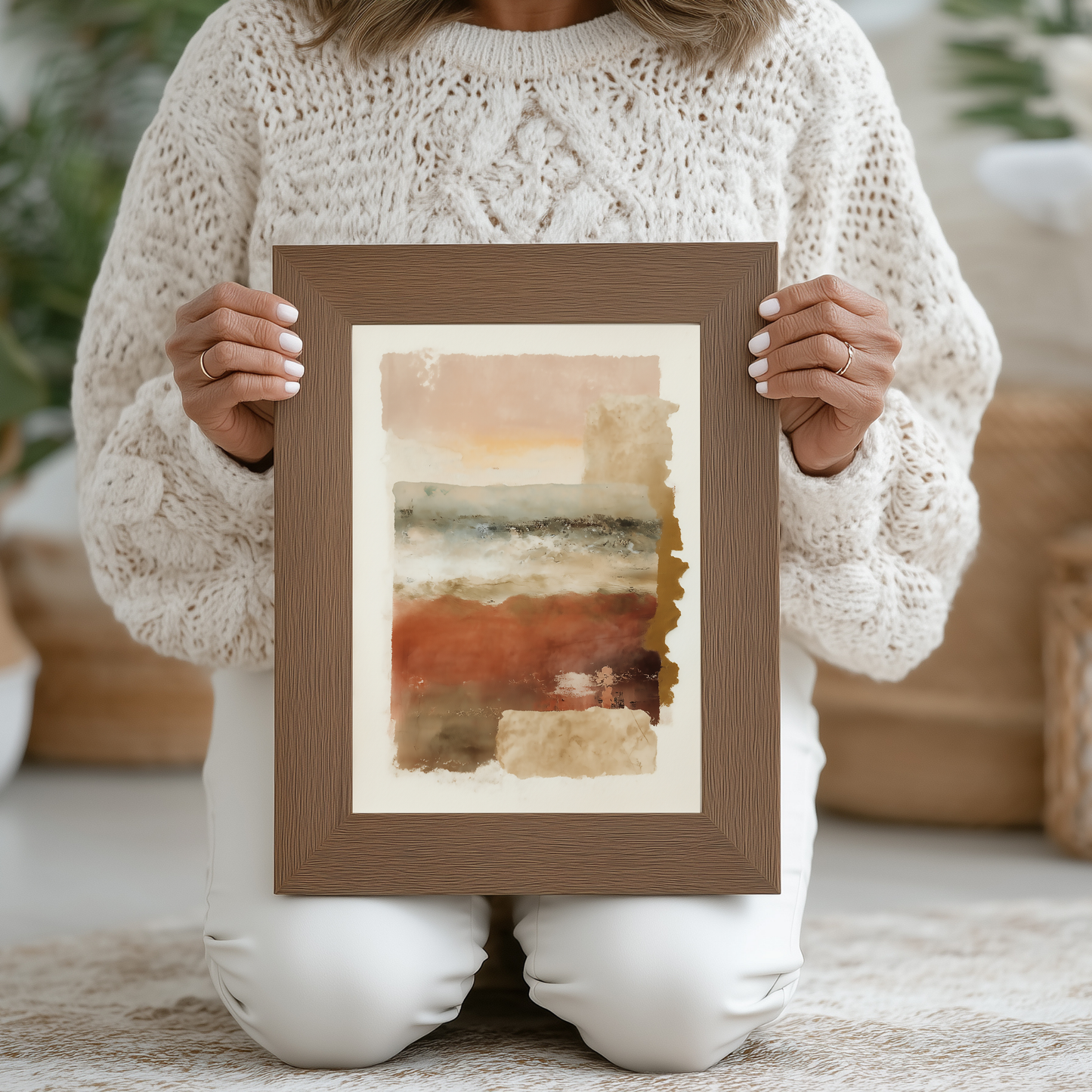 Printable Rustic Wabi Sabi Wall Art Print: Warm Brown Tones