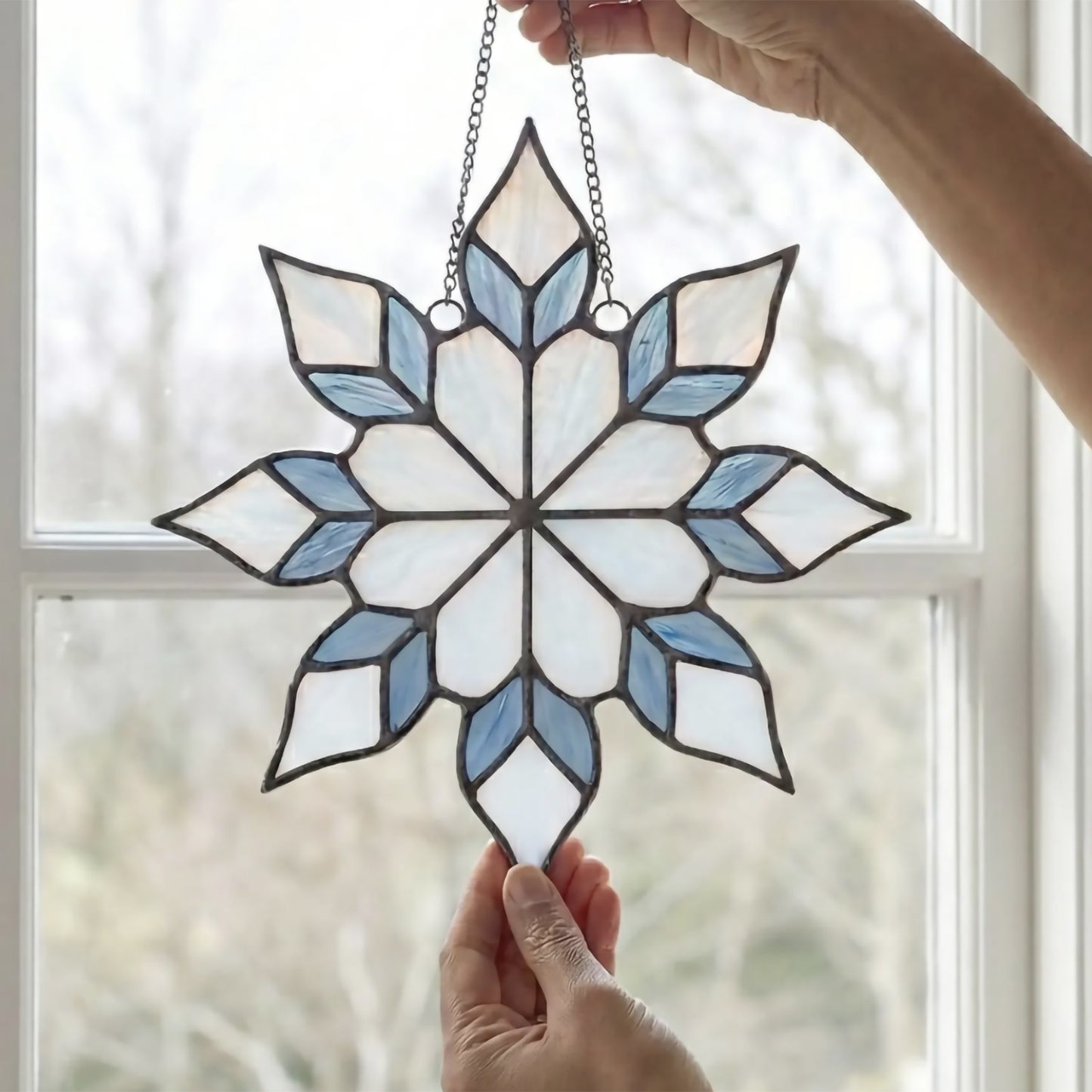 Gorgeous Snowflake Stained Glass Pattern