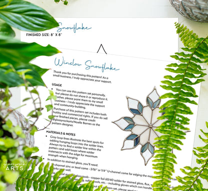 Gorgeous Snowflake Stained Glass Pattern