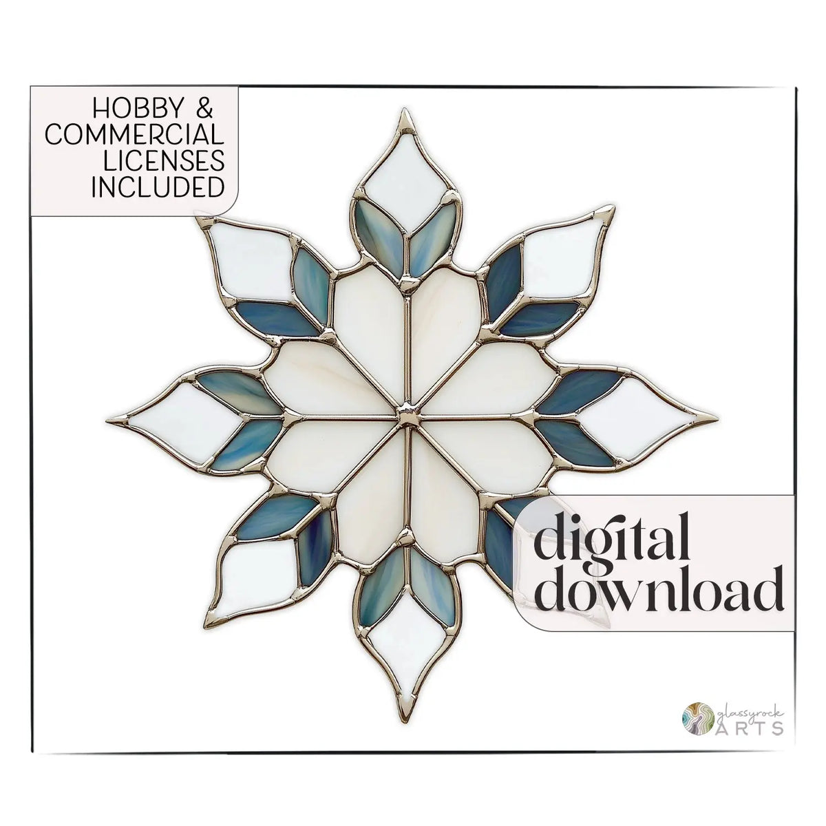 Snowflake Glass Pattern Gorgeous Snowflake Stained Glass Pattern - GlassyRock Arts