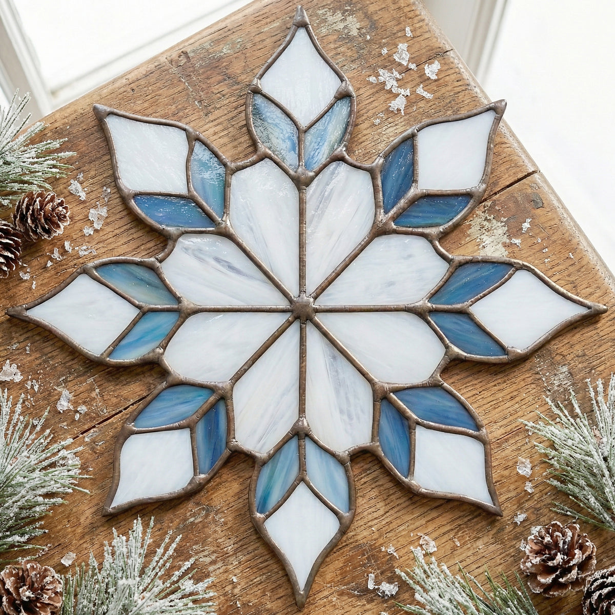 Snowflake Glass Pattern Gorgeous Snowflake Stained Glass Pattern - GlassyRock Arts - GlassyRock ...