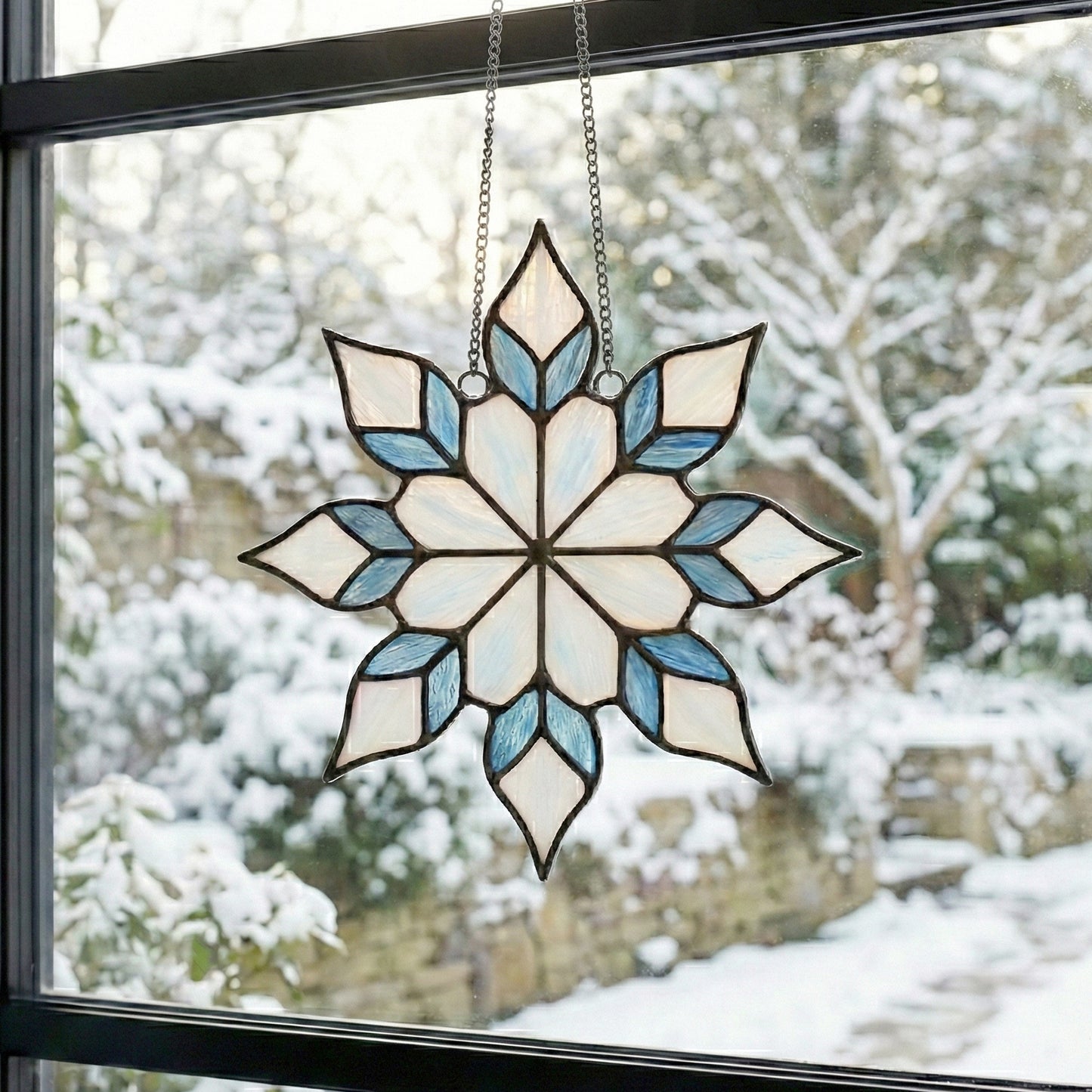 Gorgeous Snowflake Stained Glass Pattern