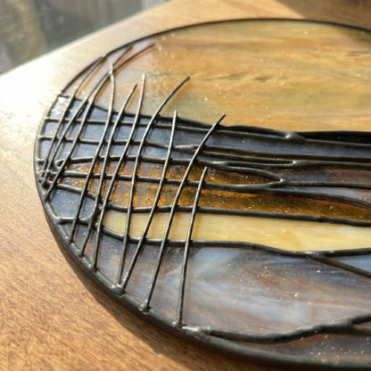 Winter Marsh Landscape Stained Glass Pattern