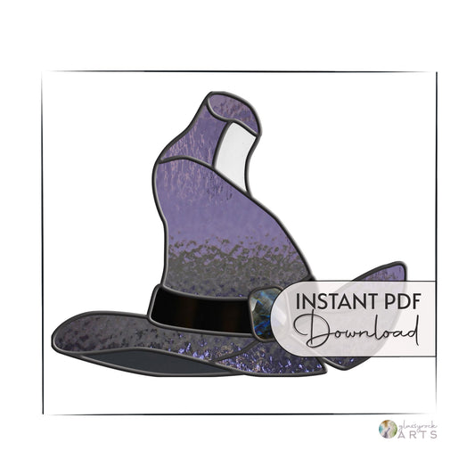 Witch Hat Halloween Stained Glass Pattern
