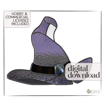 Witch Hat Halloween Stained Glass Pattern