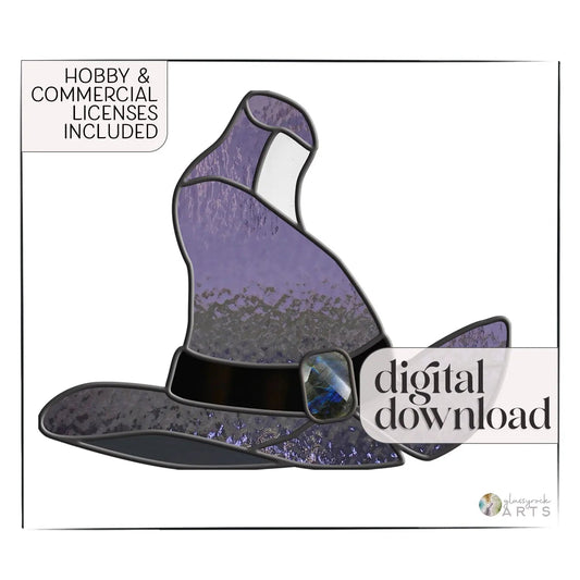 Witch Hat Halloween Stained Glass Pattern