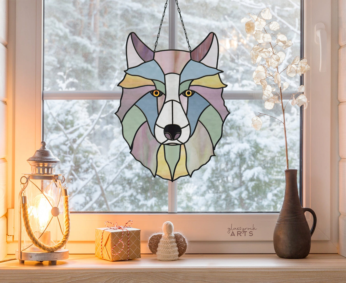 Wolf Stained Glass Pattern