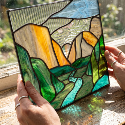 Yosemite National Park Suncatcher Stained Glass Pattern with PNG & SVG