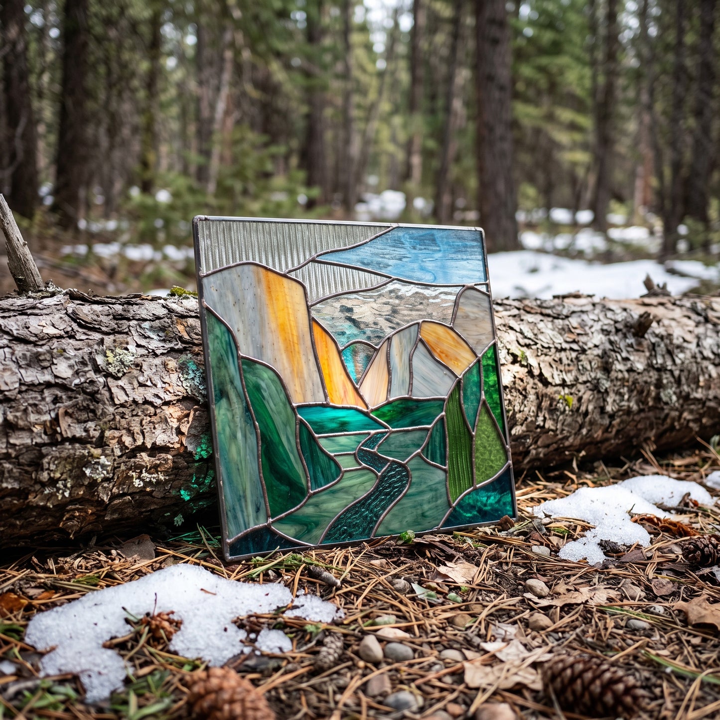 Yosemite National Park Suncatcher Stained Glass Pattern with PNG & SVG