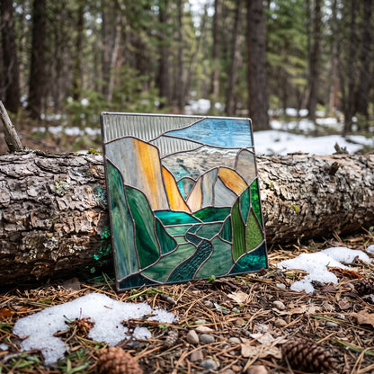 Yosemite National Park Suncatcher Stained Glass Pattern with PNG & SVG