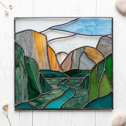 Yosemite National Park Suncatcher Stained Glass Pattern with PNG & SVG