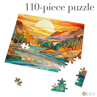 A picture of the Yellowstone River Stained Glass Jigsaw Puzzle from GlassyRock Arts. 