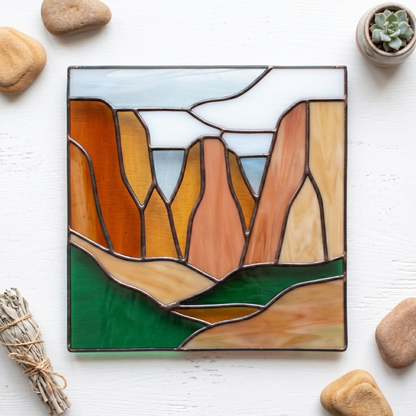 Zion National Park Suncatcher Stained Glass Pattern with PNG & SVG (Copy)