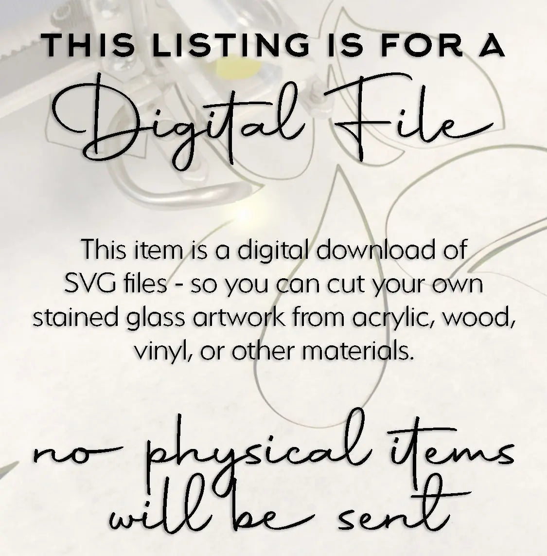 Explore the Stained Glass Agave Plant SVG download, perfect for laser cutting and crafting stunning stained glass artwork from various materials. Ideal for DIY plant lovers seeking unique gift creations. Note: digital files only, no physical items provided. Features decorative script fonts.