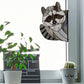 Animal stained glass patterns, racoon, instant pdf downloads, one of four patterns in the pack, shown in a window