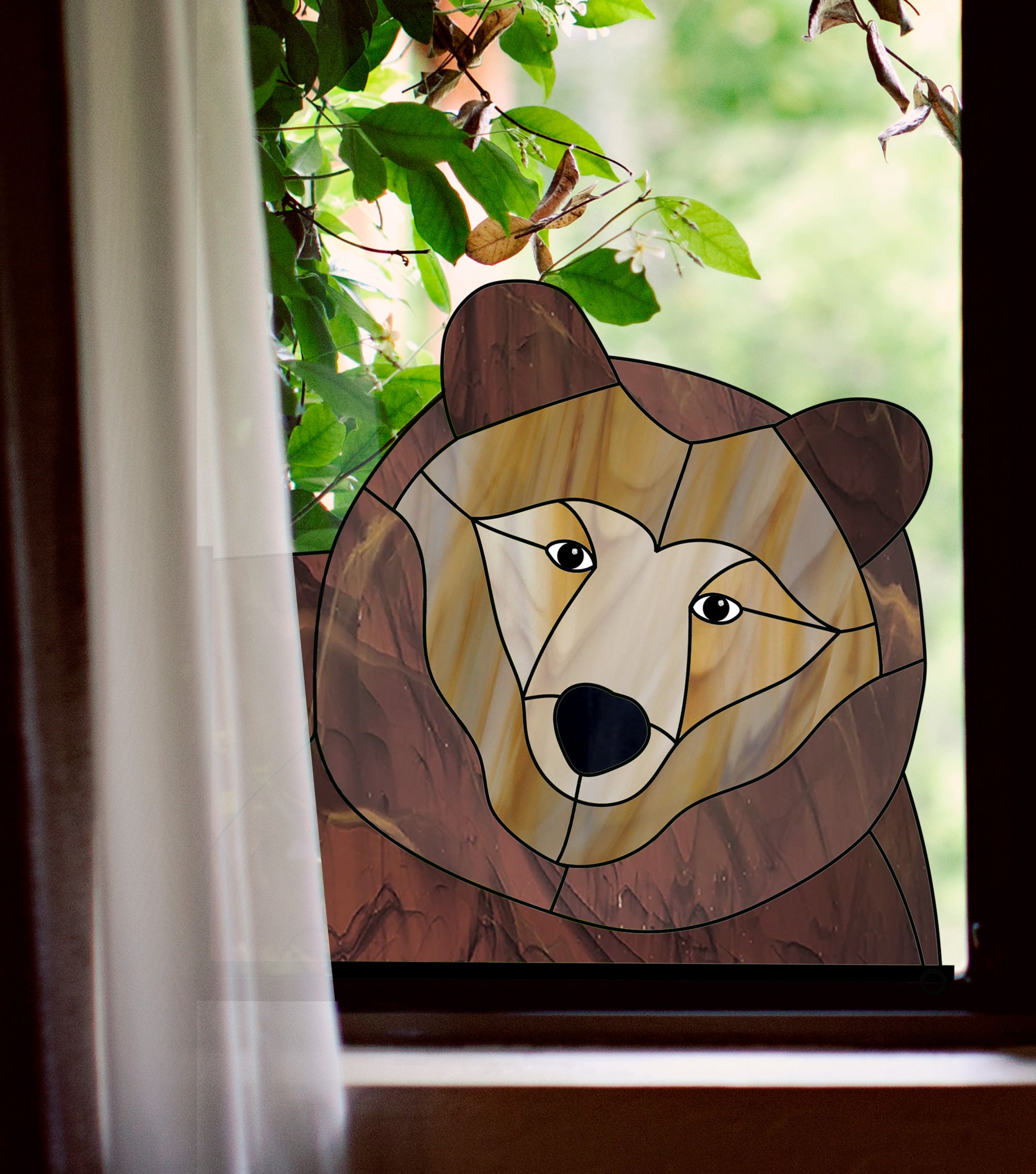 Black Bear Stained Glass Sun buy Catcher