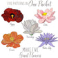 Five stained glass patterns for giant flowers, printing out on 11x17 paper, in one value pack