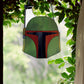 Boba Fett Star Wars stained glass pattern, instant pdf download, shown in window with ivy