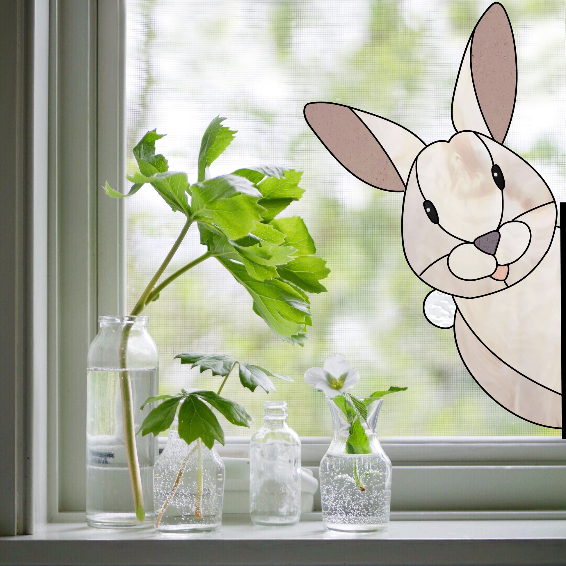 A picture of the Rabbit Buddy Bunny Stained Glass Rabbit Pattern from GlassyRock Arts. 