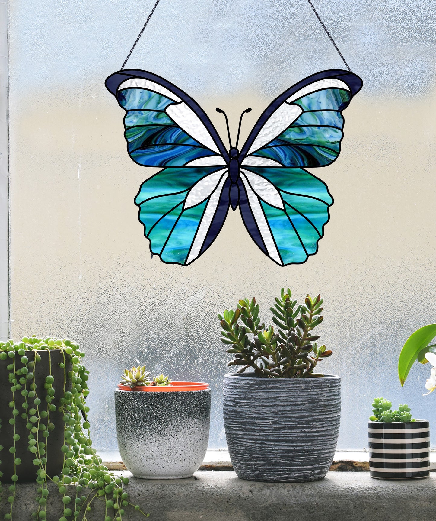 A picture of the Butterfly Stained Glass Pattern from GlassyRock Arts. 