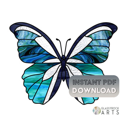 A picture of the Butterfly Stained Glass Pattern from GlassyRock Arts. 