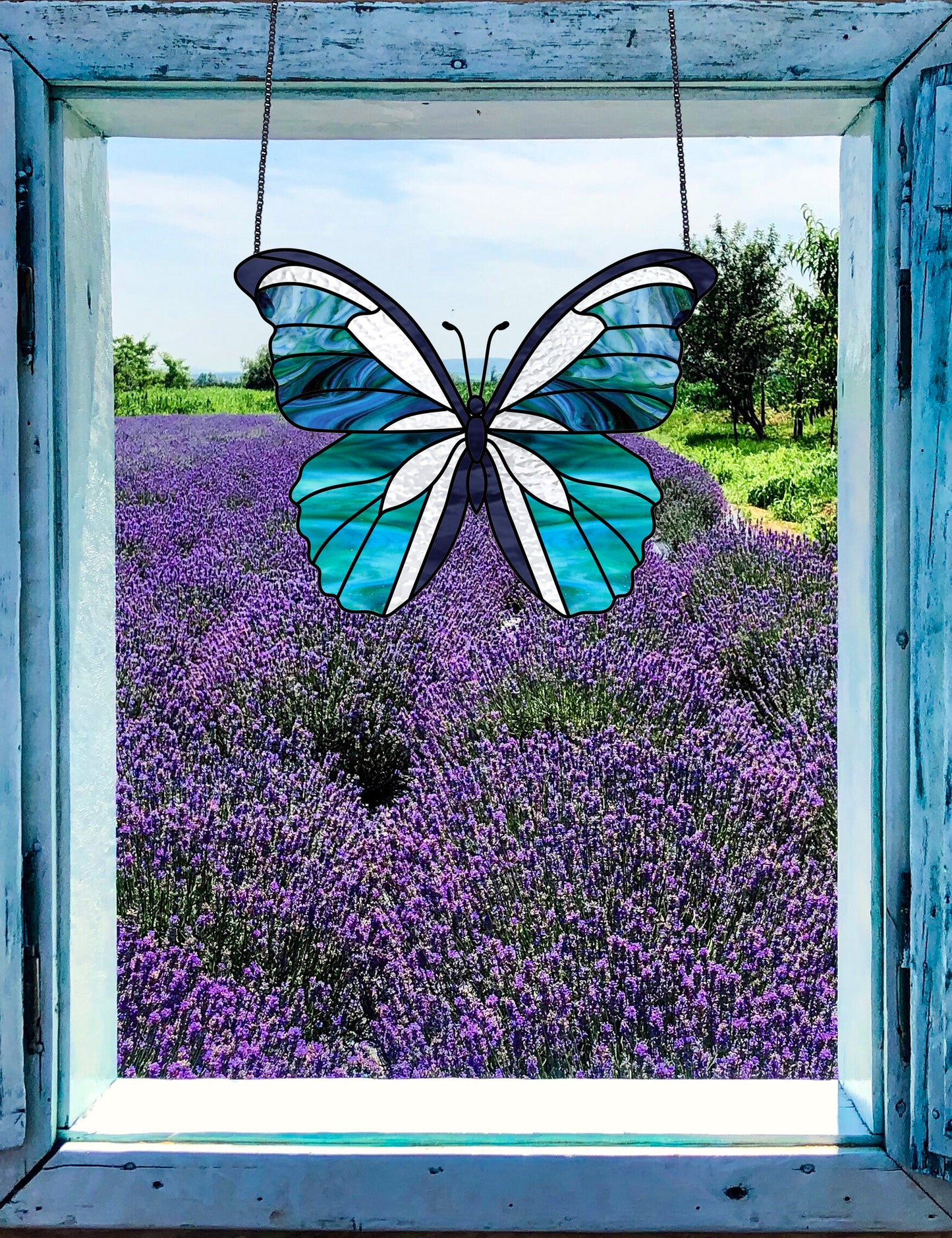 A picture of the Butterfly Stained Glass Pattern from GlassyRock Arts. 