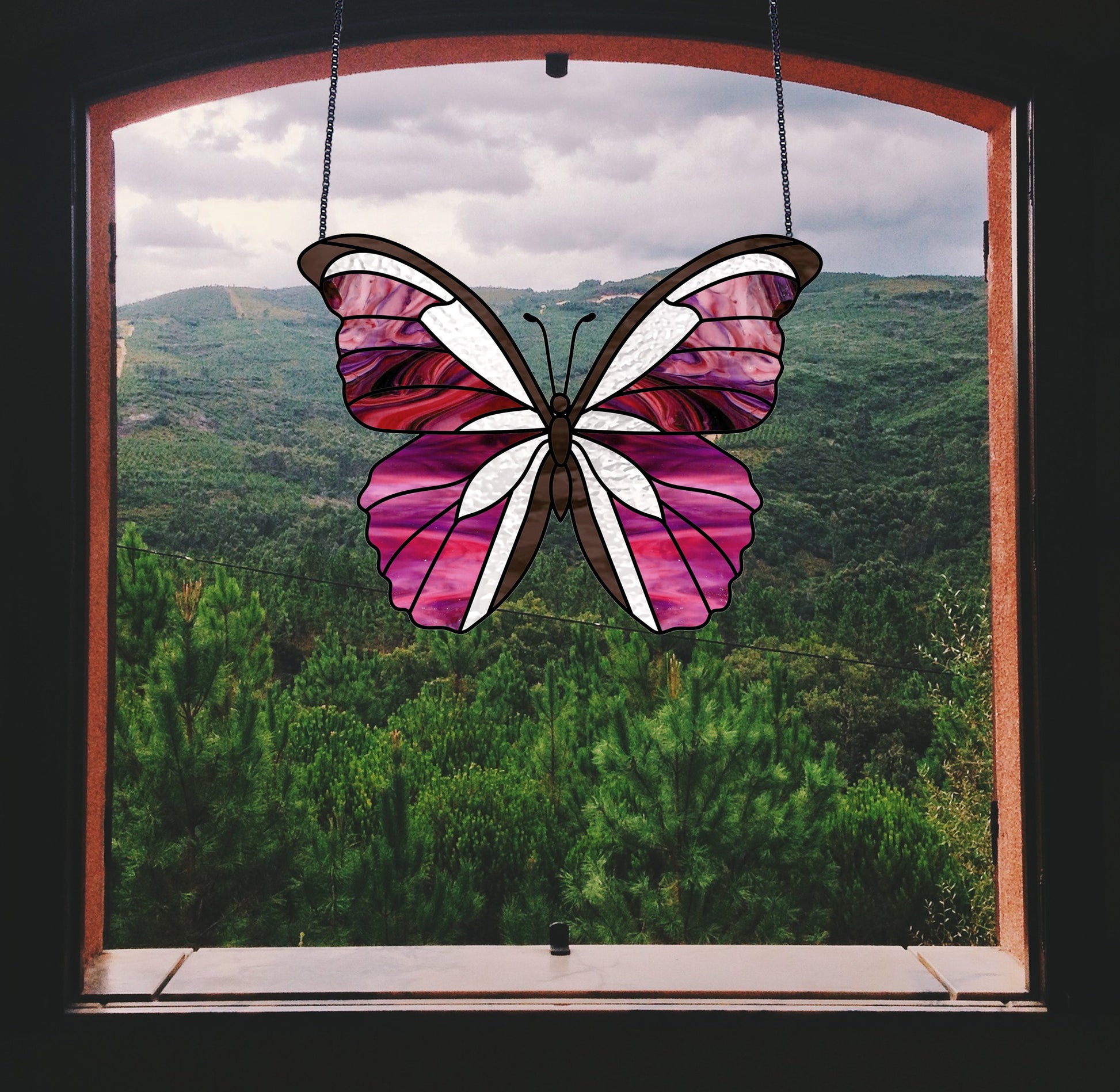 A picture of the Butterfly Stained Glass Pattern from GlassyRock Arts. 