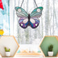 Butterfly stained glass pattern, instant PDF download, shown in winter window