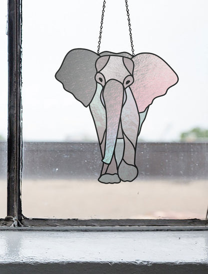 A picture of the Elephant Stained Glass Pattern from GlassyRock Arts. 