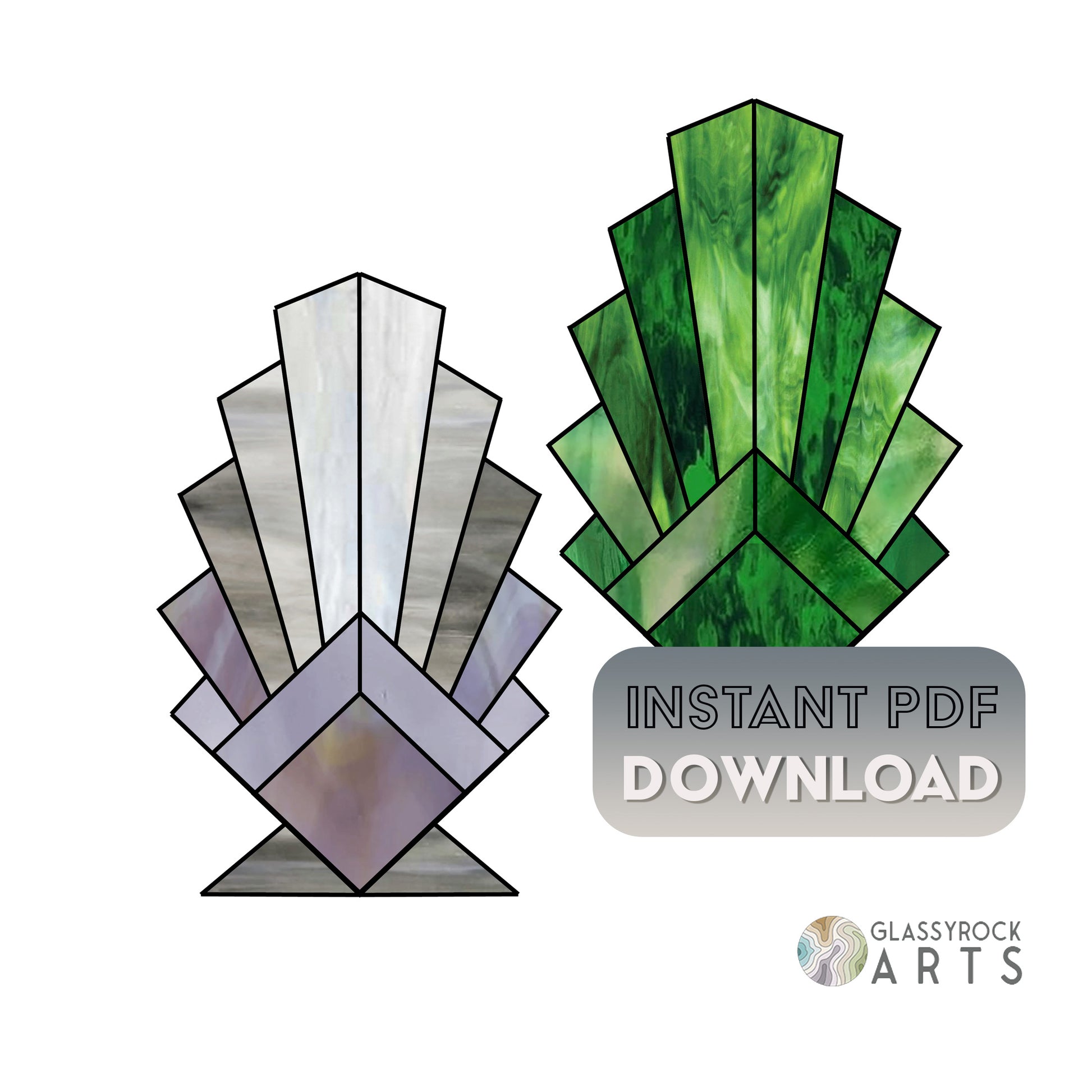 Stained Glass Pattern, Digital Download Pattern, Beginner Pattern