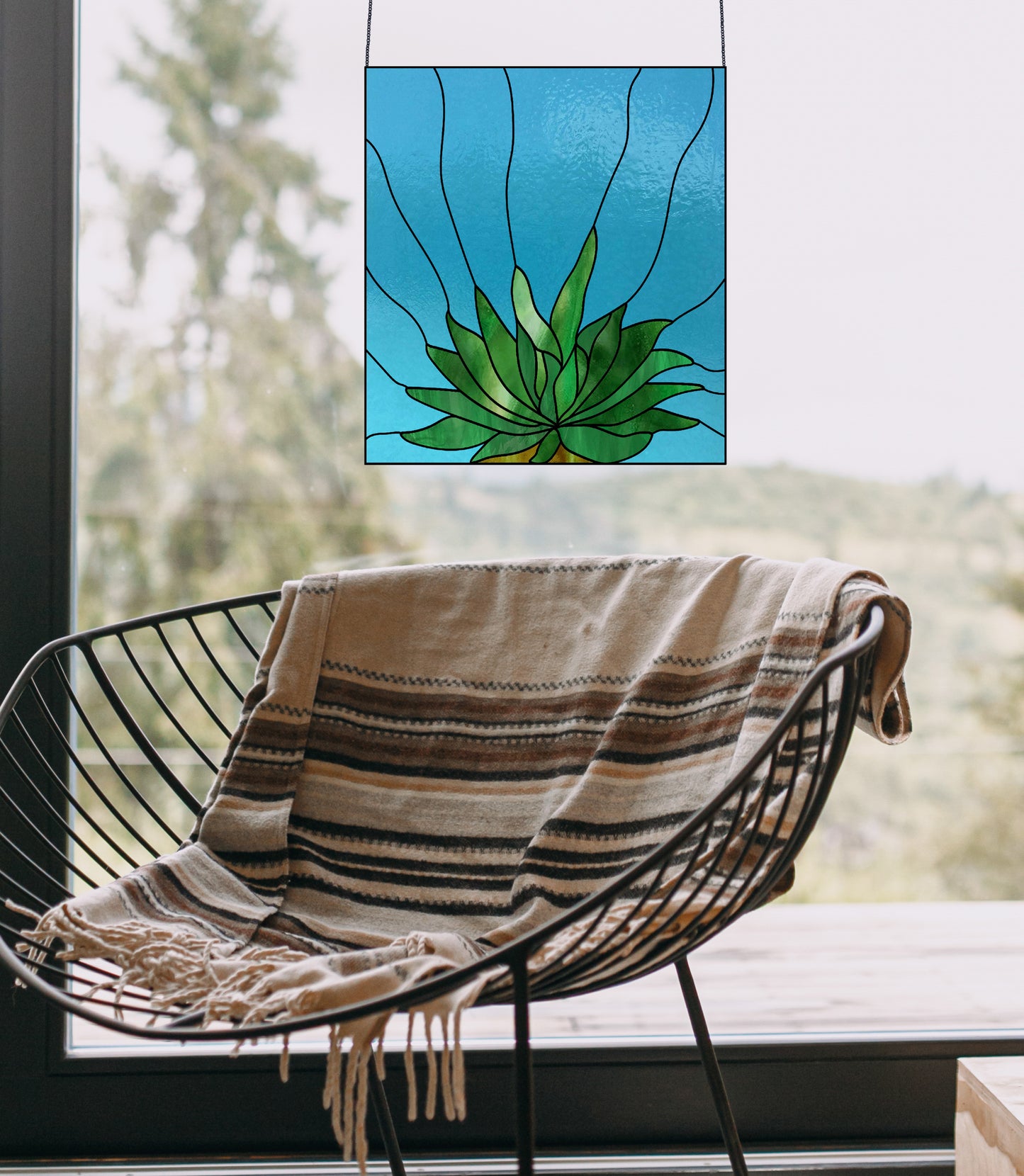 Gasteria Succulent Stained Glass Panel Pattern
