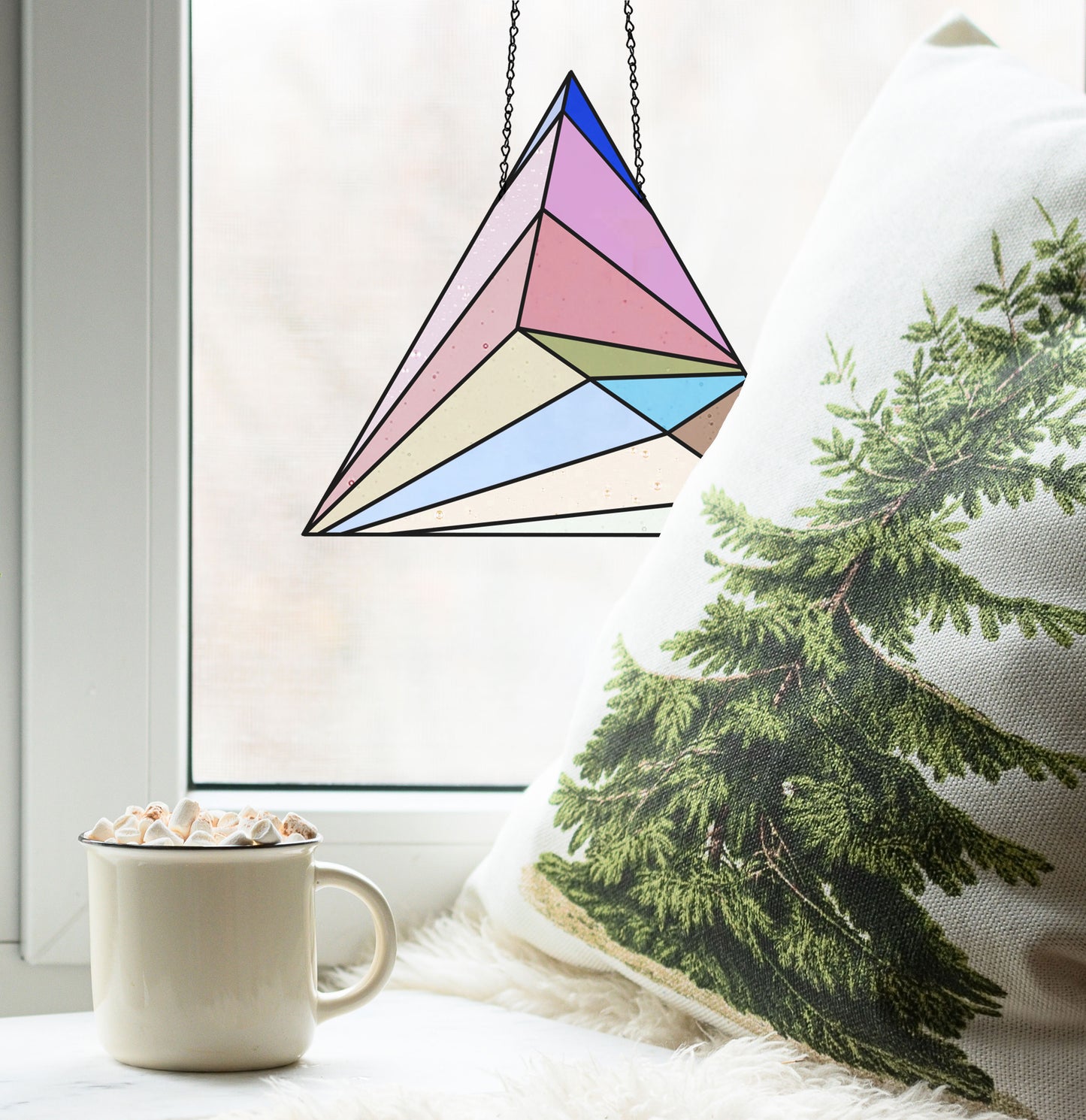 Geometric Triangle Stained Glass Pattern