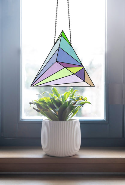 A picture of the Geometric Triangle Stained Glass Pattern from GlassyRock Arts. 