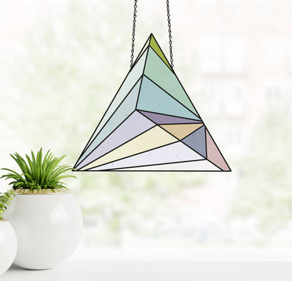 A picture of the Geometric Triangle Stained Glass Pattern from GlassyRock Arts. 