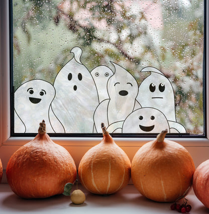 A picture of the Ghost Buddies Halloween Stained Glass Pattern from GlassyRock Arts. 