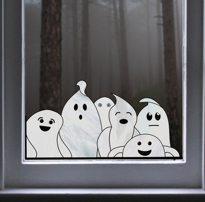 A picture of the Ghost Buddies Halloween Stained Glass Pattern from GlassyRock Arts. 