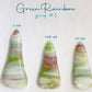 Handmade Stained Glass Cabochons - Green Rainbow Glass