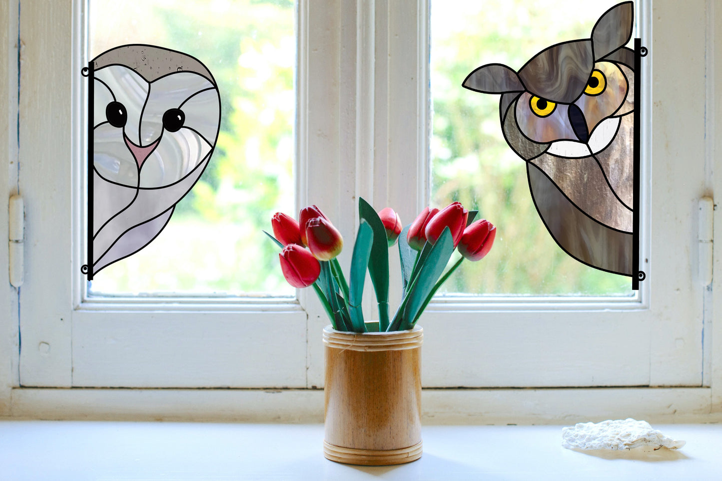 Horned Owl Buddy Stained Glass Pattern