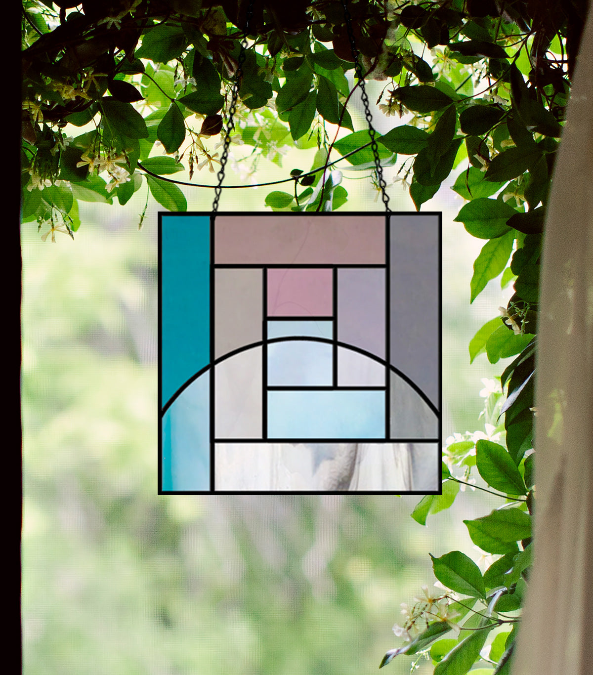 Log Cabin Beginner Stained Glass Pattern