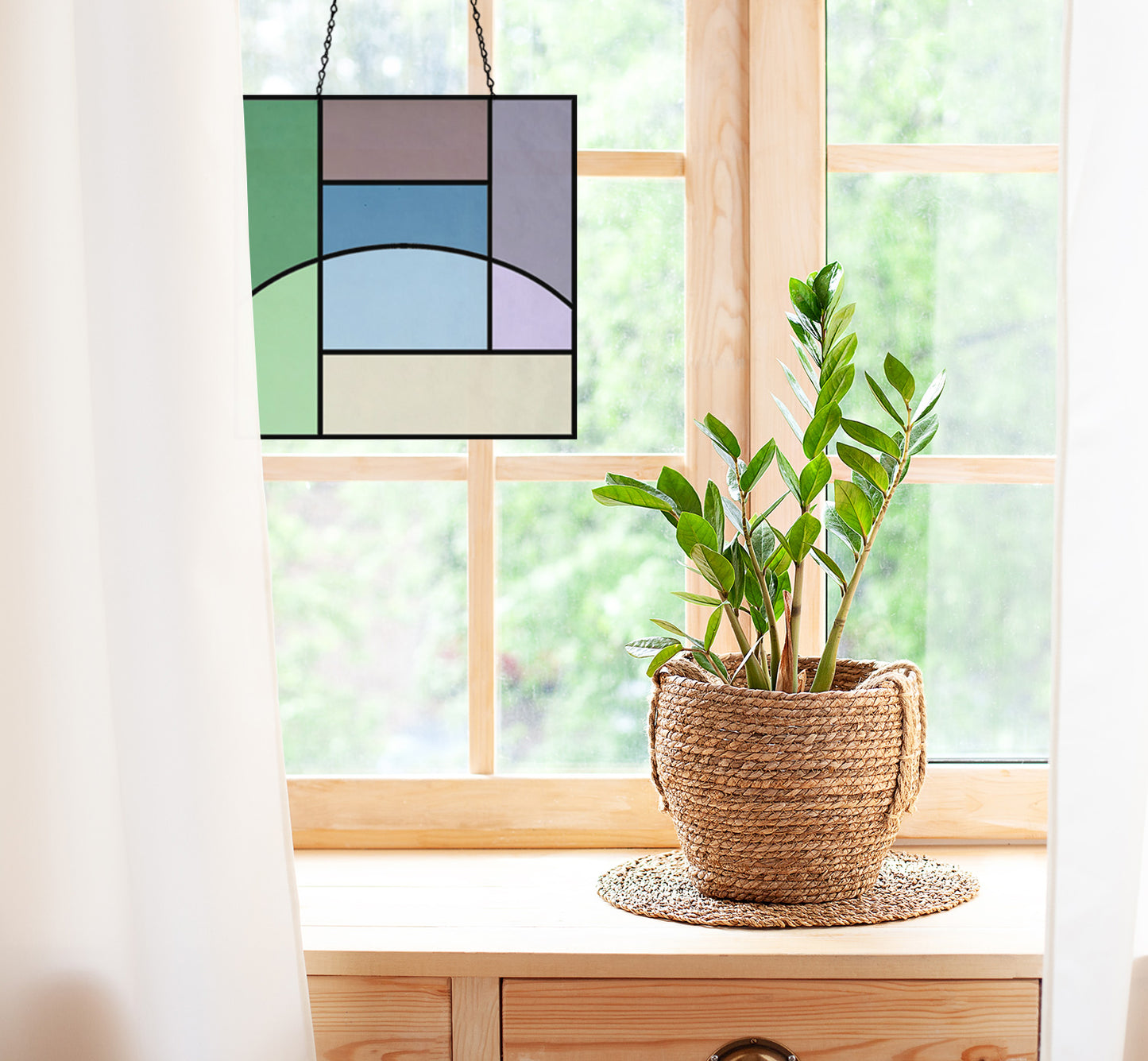 Log Cabin Beginner Stained Glass Pattern