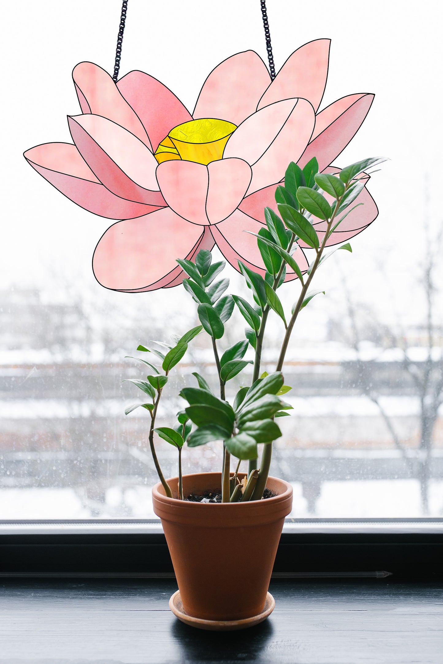 A picture of the Big Flora Stained Glass Lotus Pattern from GlassyRock Arts. 