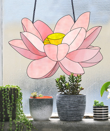 A picture of the Big Flora Stained Glass Lotus Pattern from GlassyRock Arts. 