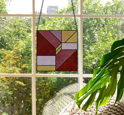 A picture of the Beginner Geometric Stained Glass Pattern from GlassyRock Arts. 