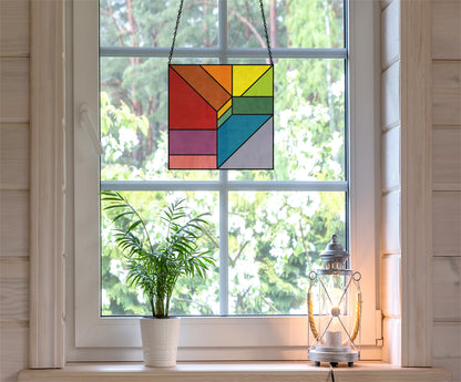 A picture of the Beginner Geometric Stained Glass Pattern from GlassyRock Arts. 