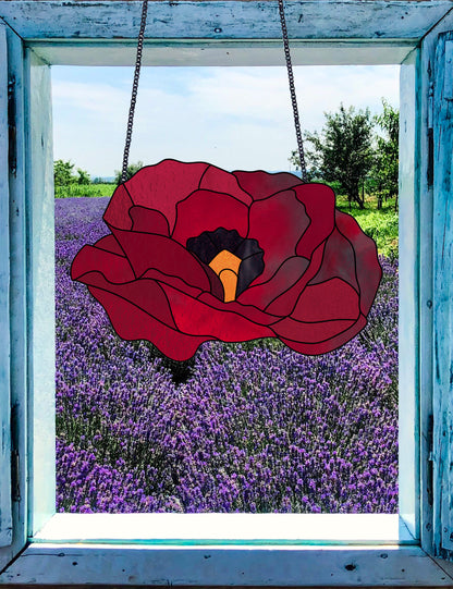 Big Flora Giant Stained Glass Poppy Pattern