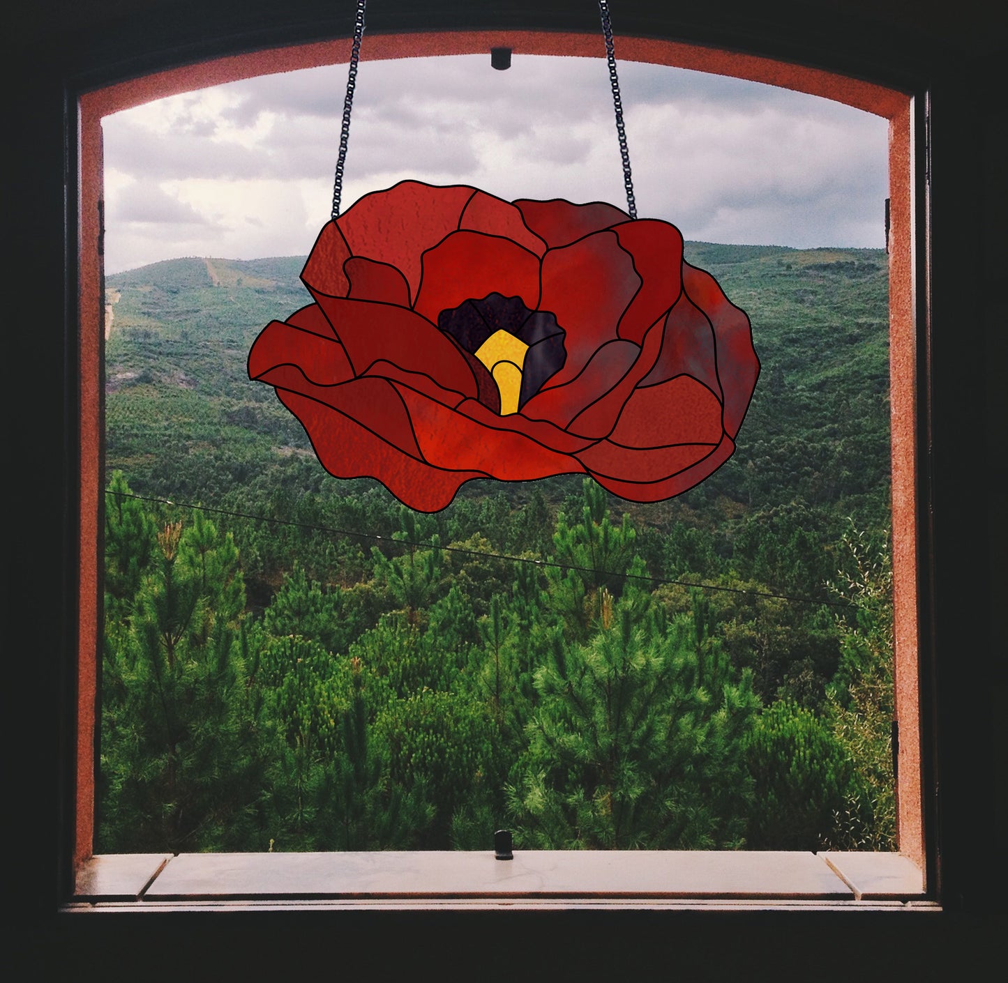 Big Flora Giant Stained Glass Poppy Pattern